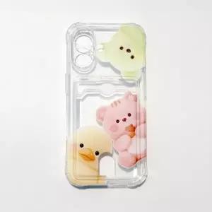(선택 투명)17 프로맥스(iPhone17 ProMax) 3D 애니멀 프렌즈 카드 젤리케이스