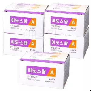 피부소독 이도스왑A x 소독용 이소프로필 알콜솜 100매 5개