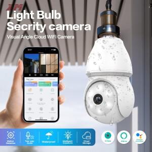 XM ICSee 2MP E27 전구형 WiFi PTZ 네트워크 카메라 - 모션 감지 풀 컬러 야간 투시  비디오 감시 기능을