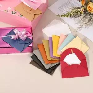 하트 걸쇠가 달린 미니 봉투 25세트 9x5.4cm 빈 노트 카드 선물 결혼식 초대장 졸업식용 포함