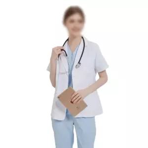 반팔 병원가운 여의사 미디 고급 실험가운 자켓 긴팔 의사 약사 피부관리사 가운