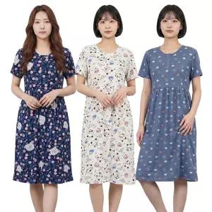 까실이 캐릭터 반팔원피스 여성 쿨 아이스 파자마 홈웨어 여름 잠옷 원피스