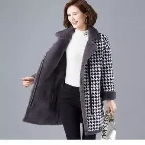 고품질 하운드 자켓 하프 코트 체크 퍼 모직 W05174 안감 (WD94163)