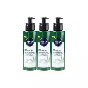니베아 맨 센서티브 햄프씨드 오일 리퀴드 쉐이빙 크림 200ml x 3