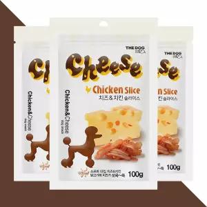 더독 강아지 간식 치킨 치즈 슬라이스 100g x 6개