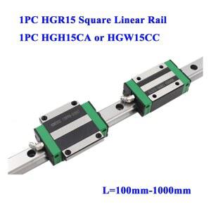 1PC HGR15 사각형 선형 가이드 레일 HGW15CC 플랜지 1000MM HGH 조각 블록 라우터 HGH15 HGH15CA CNC 100 HGW 슬라이드 HGW15