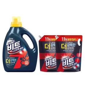 비트 스트롱세븐 일반 3L 용기, 1개 + 일반드럼겸용 2.22L 리필, 2개