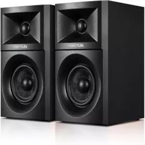 산윤 SW203 4.0 컴퓨터 스피커 - 60W 4방향 DSP 제어 3D 몰입형 사운드 3인치 탄소 섬유 우퍼 및 20mm 실크
