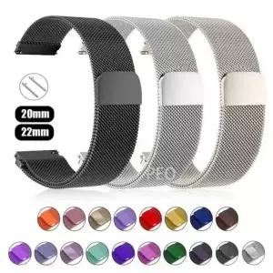 Amazfit GTS/2/2e/3/4/GTS2 Mini/GTR 47mm/GTR2/3/4/Pro stratos 금속 팔찌 bip 3 pro 스트랩 용 22MM watch band