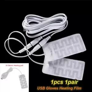 1 쌍 1pc 열 전기 USB 장갑 히터 가열 탄소 섬유 천 스키 여성 겨울 난방 필름 패드