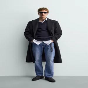 zara 자라 AARON LEVINE X 더블 브레스트 울 혼방 코트 - 블루4116/890/407122936