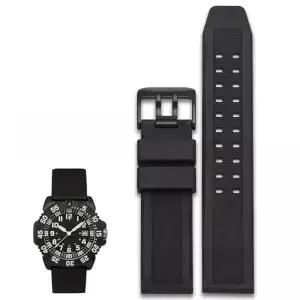 Luminox 7251 실리콘 시계 밴드 3050 3051 6402 시리즈 손목 블랙 방수 고무 23mm