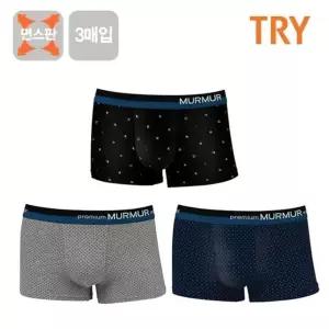 고품질 TRY 면스판 주니어 남성 아웃밴드 드로즈 팬티 3매입 주니어속옷 (WE80572)