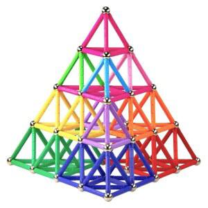 Funifinds 220PCS 마그네틱 빌딩 스틱 블록, 자석 교육용 장난감 스태킹 STEM 세트, 무독성 3D 퍼즐 보관 가방 포함