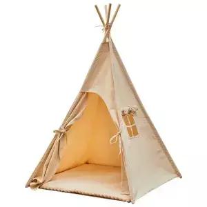 휴대용 천막 텐트 를위한 대형 놀이 집 캔버스 인도 Wigwam Tipi 룸 장식