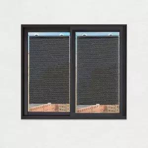 [무료배송] 롤 블라인드 창문 방염 암막스크린 도트블랙 37X125cm