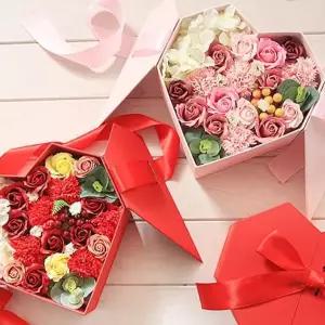 핸드메이드 하트 리본 플라워 용돈 박스 비누꽃 어버이날 스승의날