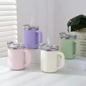 [콩심팥심]304 스테인리스 이중단열 손잡이 머그컵 텀블러 보틀컵 480ml