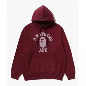 BAPE 가먼트 다이 콜리지 풀오버 후드(M) BURGUNDY