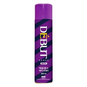 데뷰 센스 헤어스프레이 무스크향 300ml 헤어 강력 셋팅 고정 스타일링 스프레이