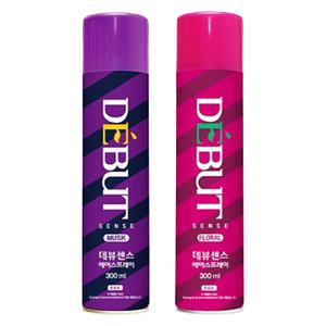 데뷰 센스 헤어스프레이 300ml 무스크 후로랄 헤어 강력 셋팅 고정 스타일링 스프레이