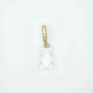 크리스탈 헤이즈 Nostalgia Bear Pave Pendant - Powder