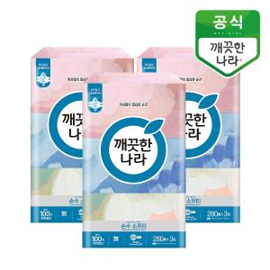 [깨끗한나라]미용티슈 순수소프티 280매 3입 3개