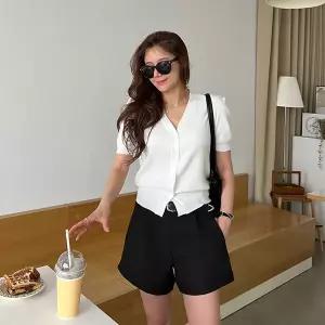 [난닝구] 호볼트 퍼프브이넥가디건