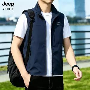 JEEP SPIRIT 남성 아웃도어 조끼 여름 경량 낚시 작업 베스트