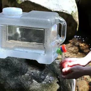수도꼭지물통 5L 캠핑 생수통 포함 예비부품 12L 야외 용 대형 달린