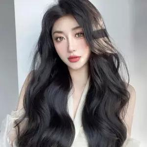 [하프클럽/]롱 부분 머리 헤어 웨이브 가발 똑딱이 피스 붙임 60cm