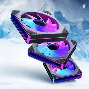 GSCOLLER 프리즘 7PRO ARGB 케이스 팬 3팩 120mm 인피니티 미러 PC 데이지 체인이 장착된 PWM 콰이어트