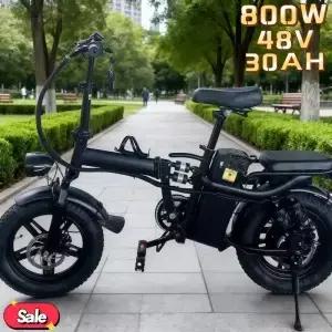 800W 접이식 전기 자전거 16인치 고탄소강 프레임 48V 30AH 초장수명 배터리 걱정 없는 여행