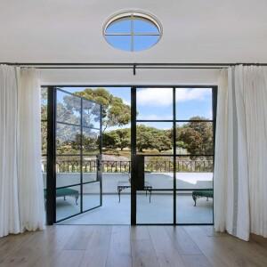 Modern Style Double Doors Aluminium Narrow Frame Tempered Glass Door Casement Patio Doors for House