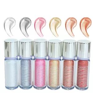 Domality 6Pcs 리퀴드 형광펜 세트 얼굴과 눈을 위한 글리터 스틱 내추럴 쉬머 빛나는 마감 오래 지속되는