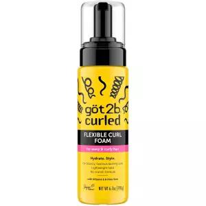 Got2B 컬 플렉시블 폼 6.7 Fl Oz 곱슬머리 관리 및 열 보호를 위한 헤어 무스 가벼운 홀드 웨이브 컬리