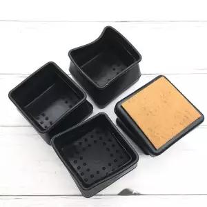 고품질 의자발 소음방지 실리콘 의자발캡 사각 특대 블랙 4p 의자발커버 (WD67F1C)
