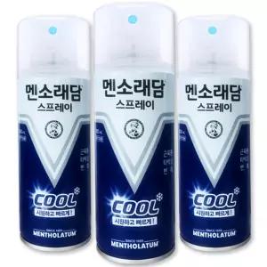멘소래담 스프레이 에스 쿨타입 200ml 3통 뿌리는 에어 근육통 파스