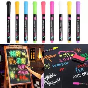 멀티 컬러 LED 보드 글래스 윈도우 페인팅 리퀴드 초크 펜 형광펜 화이트보드 펜 아트 마커