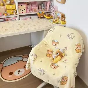 리락쿠마 담요 사계절용 곰 플리스 에어컨 밀크 이불 기숙사사무실 낮잠 담