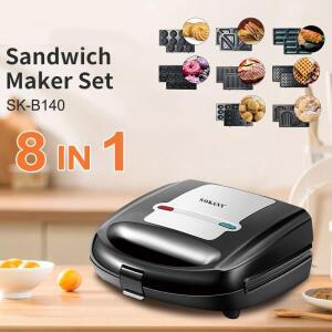 8-in-1 분리형 아침 식사 메이커 케이크 메이커 너트 머신 도넛 와플 메이커 로티세리 비스킷 머신 소시지