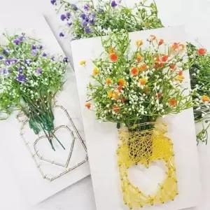 안개꽃 스트링아트 만들기 꽃다발 미술놀이 재료 소품 취미키트