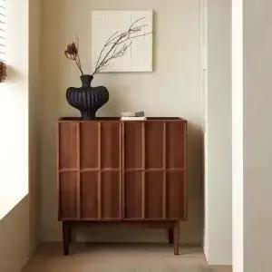 단단한 나무 사이드 보드 기하학적 디자인 2 도어 콘솔 캐비닛 스토리지 신발 랙 Armoires De Chambre 거실