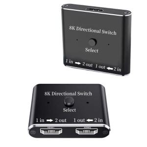 8K HDMI 호환 2.1 셀렉터 스플리터 2-in 1-out 양방향 스위치 노트북 컴퓨터 듀얼 모니터 스위처