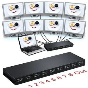 HDMI 비디오 디스트리뷰터 컨버터 멀티 스크린 디스플레이  플스호환 xbox호환 카메라 노트북 TV 모니터용