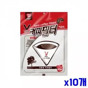 커피필터 여과지 브라운 핸드드립 커피 종이 거름종이 40매 10개