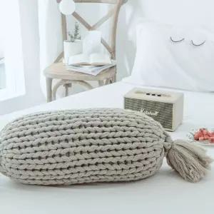 Knit Candy 쇼파쿠션 뜨개질 디자인 필로우 베개 핸드메이드