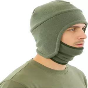 LLmoway 남성용 웜 2 in 1 Hat 겨울 플리스 이어플랩 스컬 스포츠 비니 스키 마스크