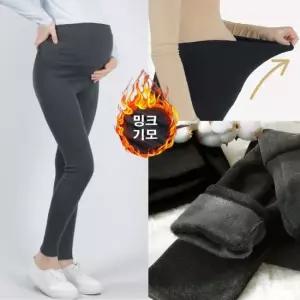 맘라인 겨울 임산부 레깅스 밍크 융 털 임부 바지 요가복 임산부 기모 블룸마터니티