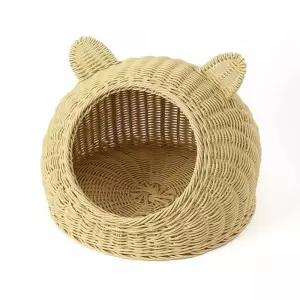 [RIZPICK]고양이 동굴집 동굴하우스 라탄 강아지집 대형 따뜻한 47cm